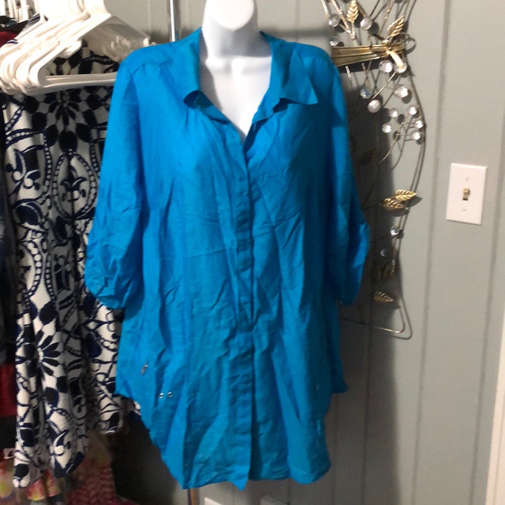 NWT Lane Bryant blue blouse size 14/16